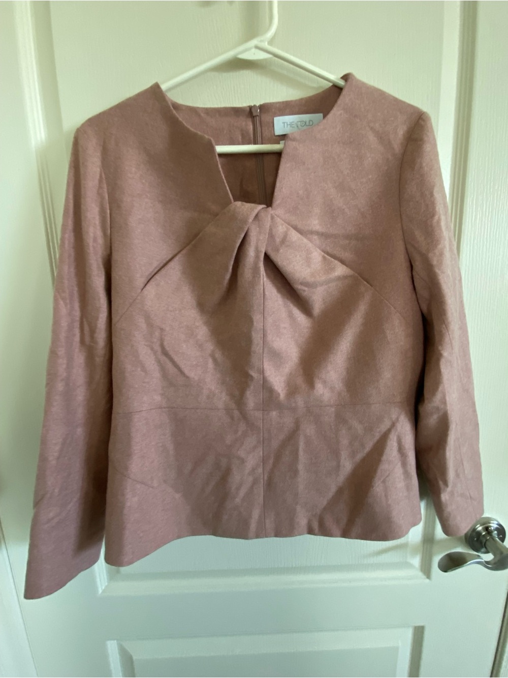 The Fold Mauve Twist Front Wool Top
